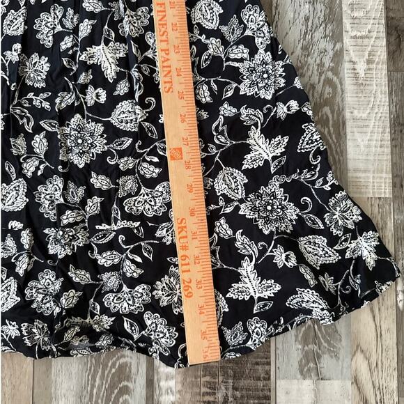 Womens Floral Puff Long Sleeve Waisted Mini Length Dress XS Swing Round Neck - Picture 7 of 10